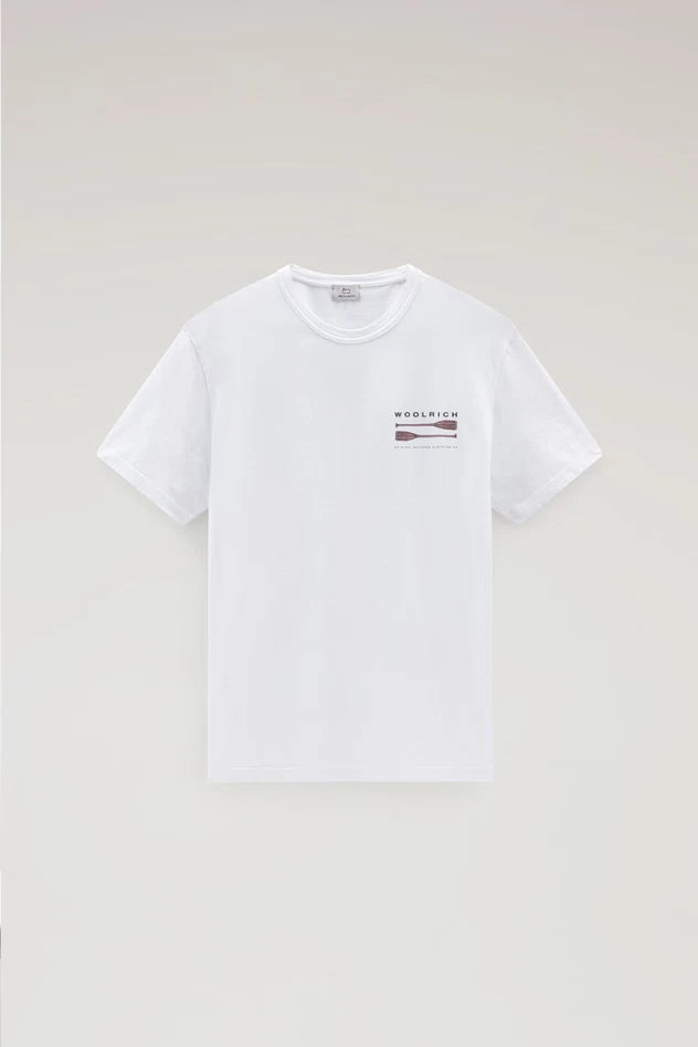 T-Shirt con Stampa Woolrich / Bianco - Ideal Moda