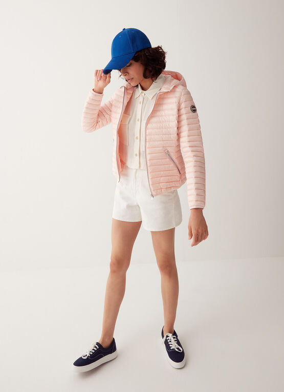Piumino da Donna con Cappuccio Colmar / Rosa - Ideal Moda