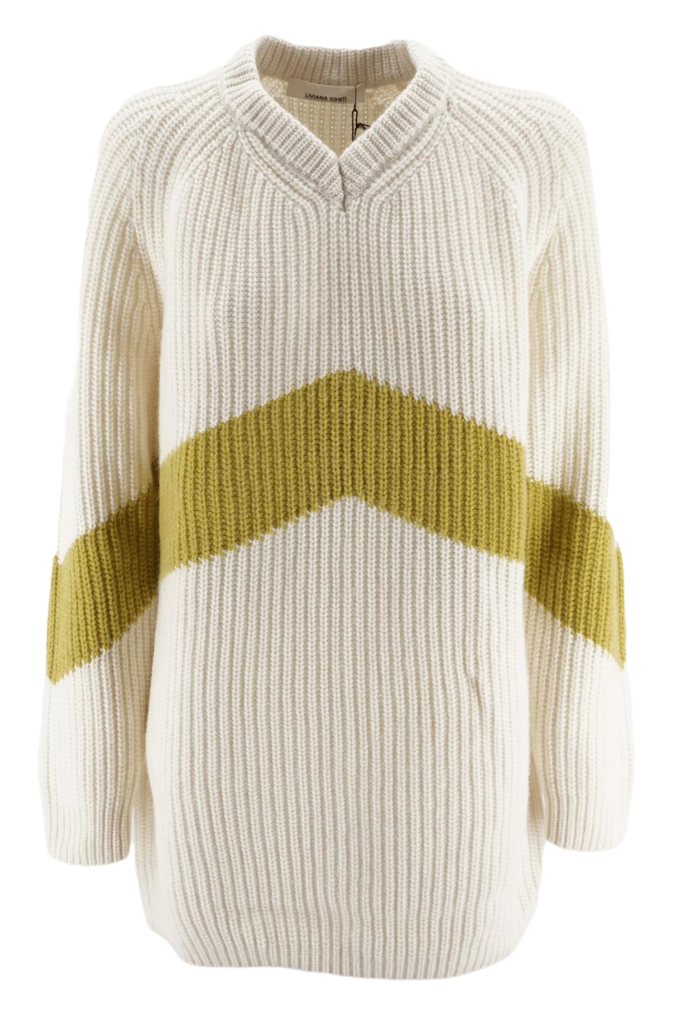 Maglia a Costine Over Liviana Conti / Bianco - Ideal Moda