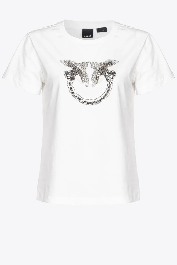 T-Shirt con Logo Frontale Pinko / Bianco - Ideal Moda