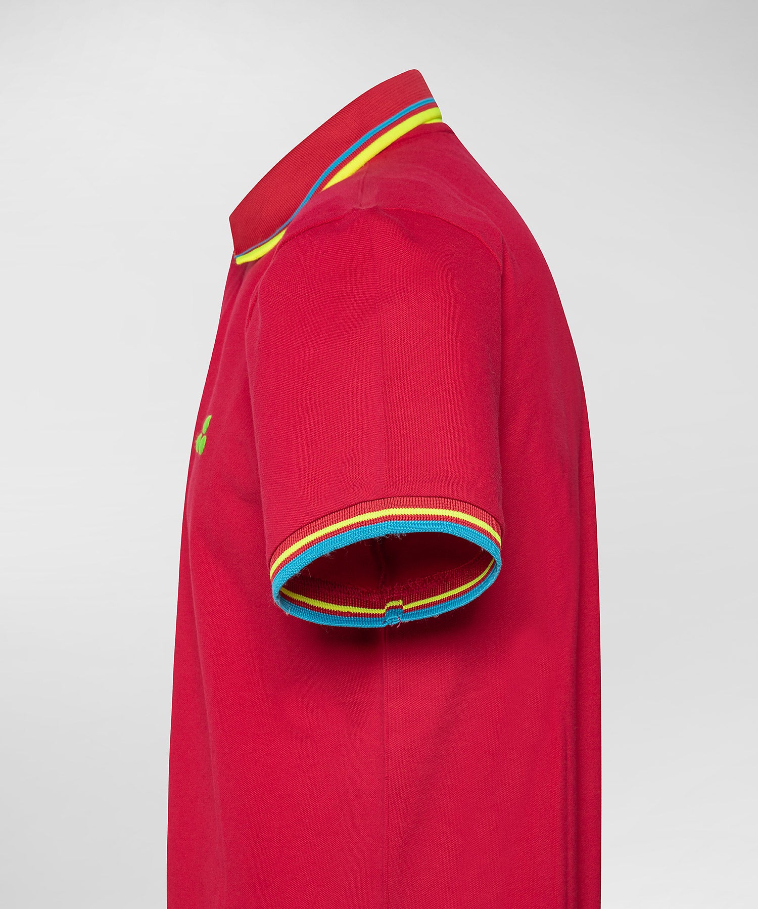 Polo in Piquet con Dettagli Fluorescenti / Rosso - Ideal Moda