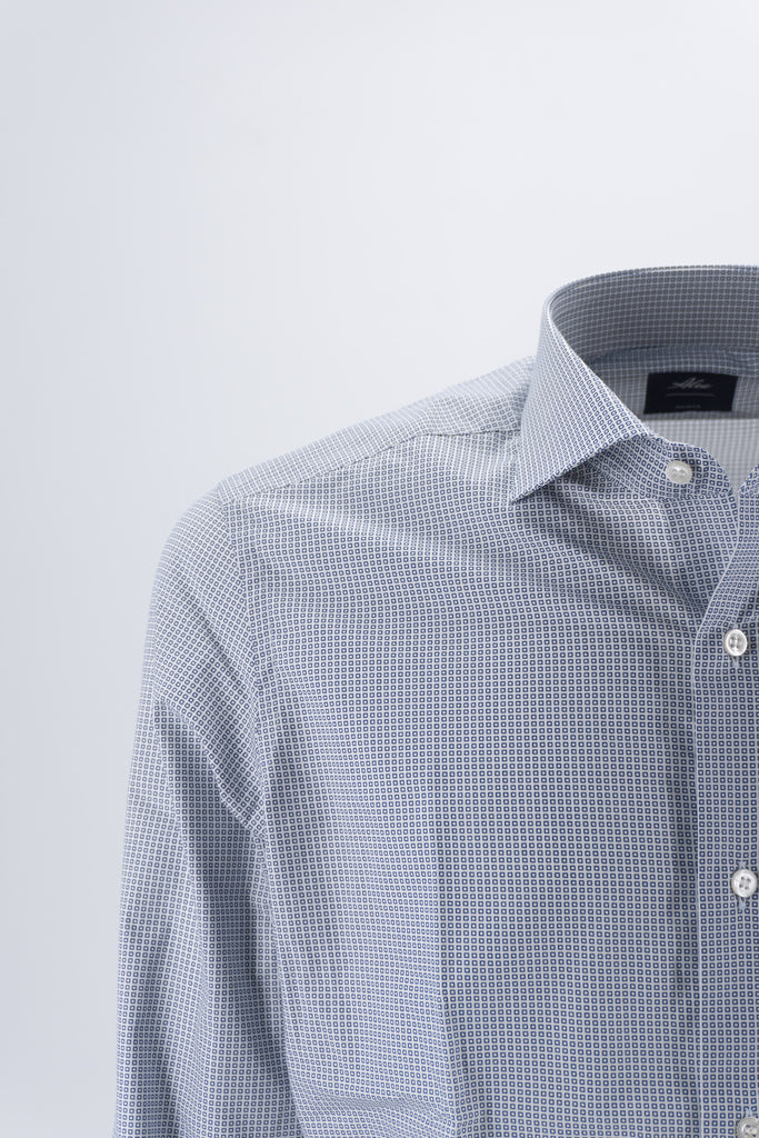 Camicia in Cotone a Fantasia / Bianco - Ideal Moda