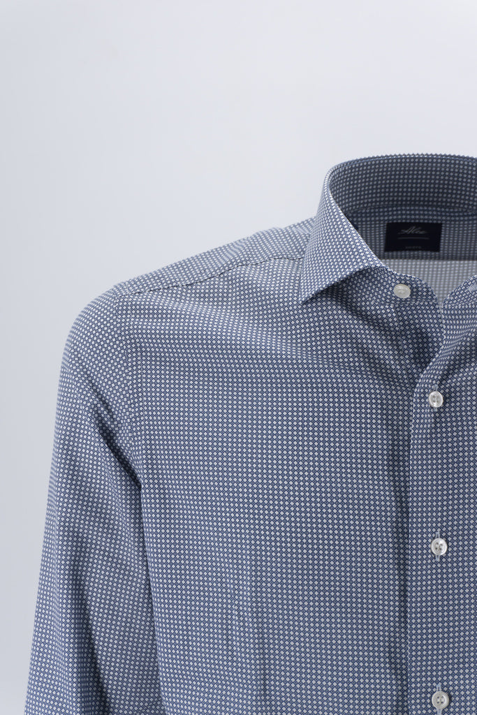 Camicia in Cotone a Fantasia / Blu - Ideal Moda