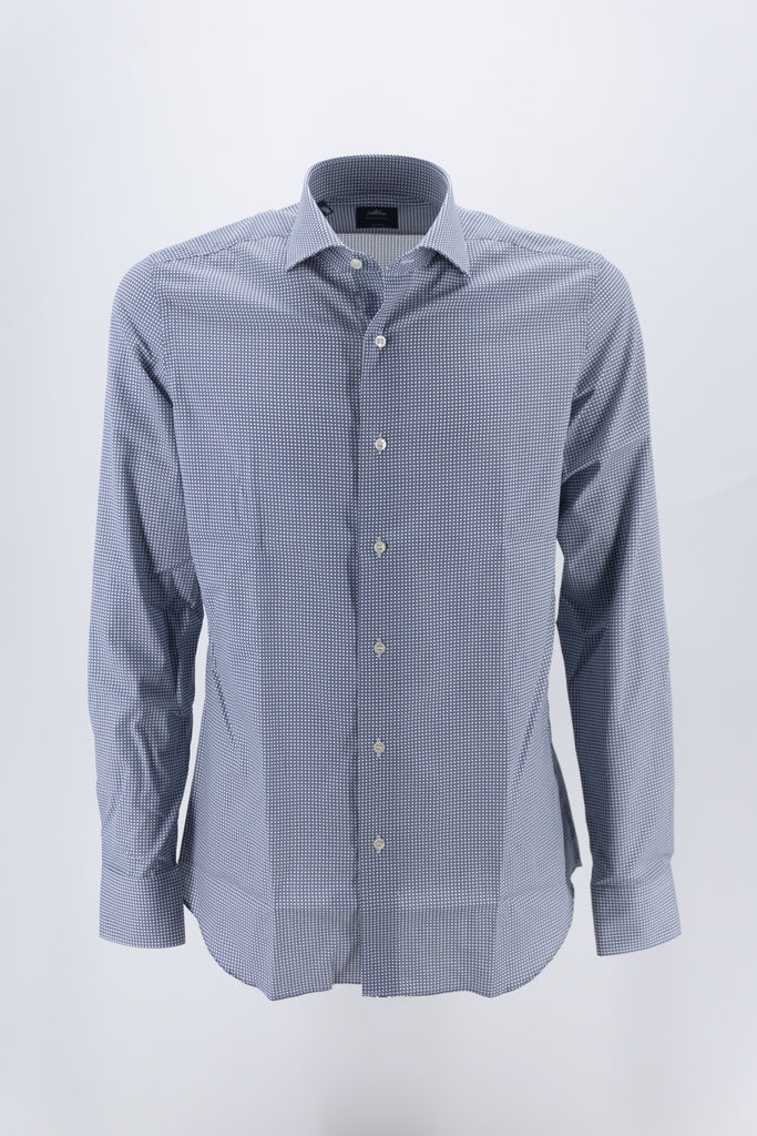 Camicia in Cotone a Fantasia / Blu - Ideal Moda