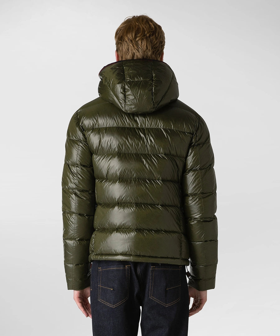 Piumino in Nylon con Cappuccio Peuterey / Verde - Ideal Moda
