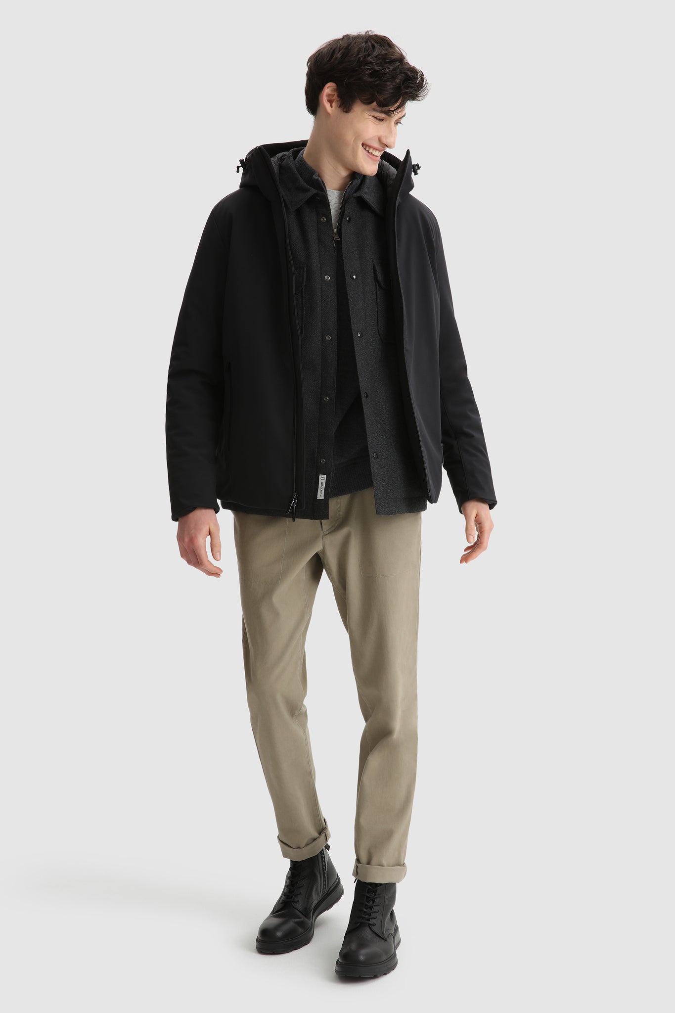 Giacca Woolrich in soft shell / Nero - Ideal Moda