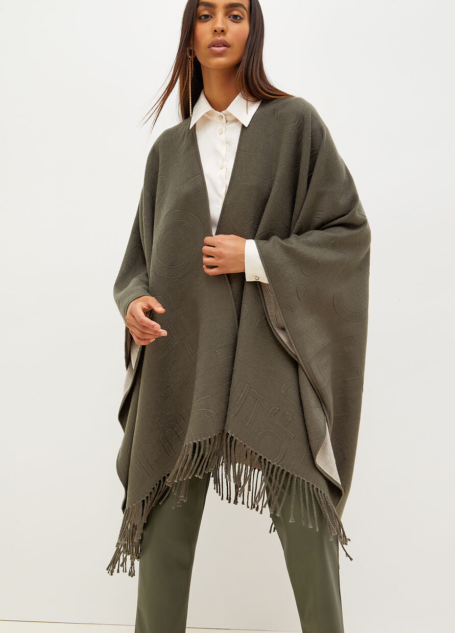 Poncho con Logo Liu Jo / Verde - Ideal Moda