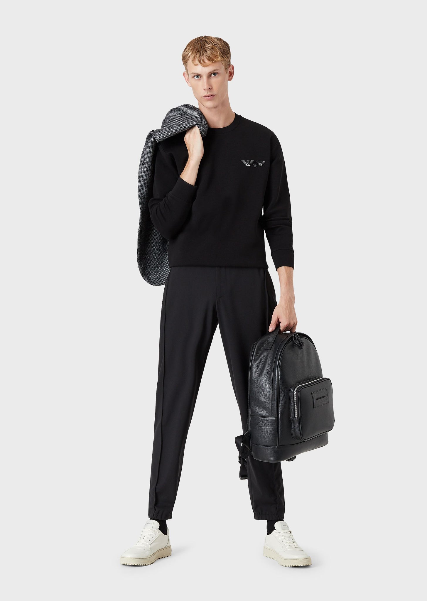 Felpa Emporio Armani Girocollo / Nero - Ideal Moda