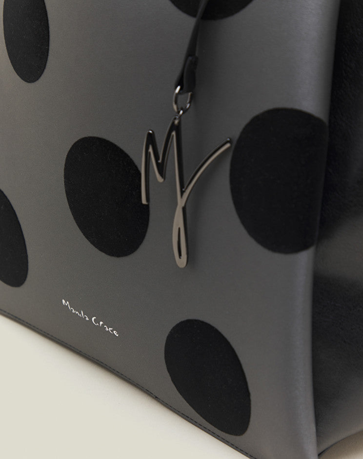 Borsa con Fantasia a Pois Manila Grace / Grigio - Ideal Moda
