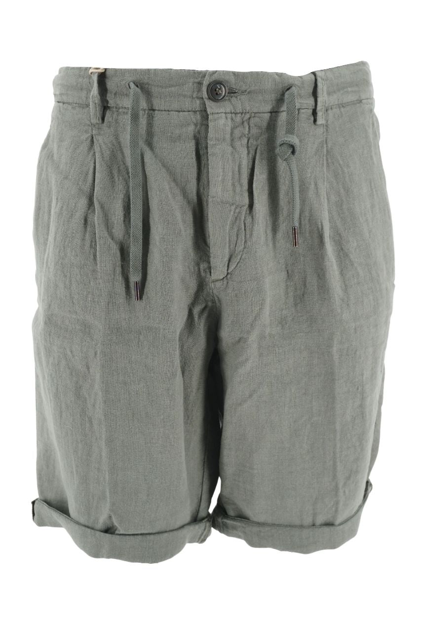Pantaloncino 40Weft in Lino / Verde - Ideal Moda