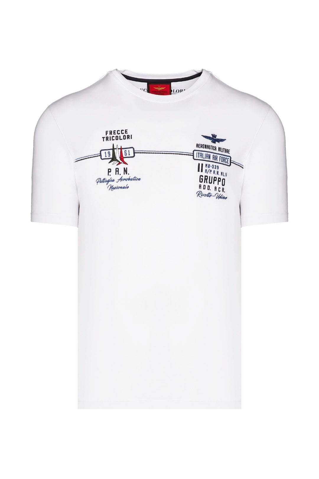 T-Shirt Aeronautica Militare con Ricami / Bianco - Ideal Moda