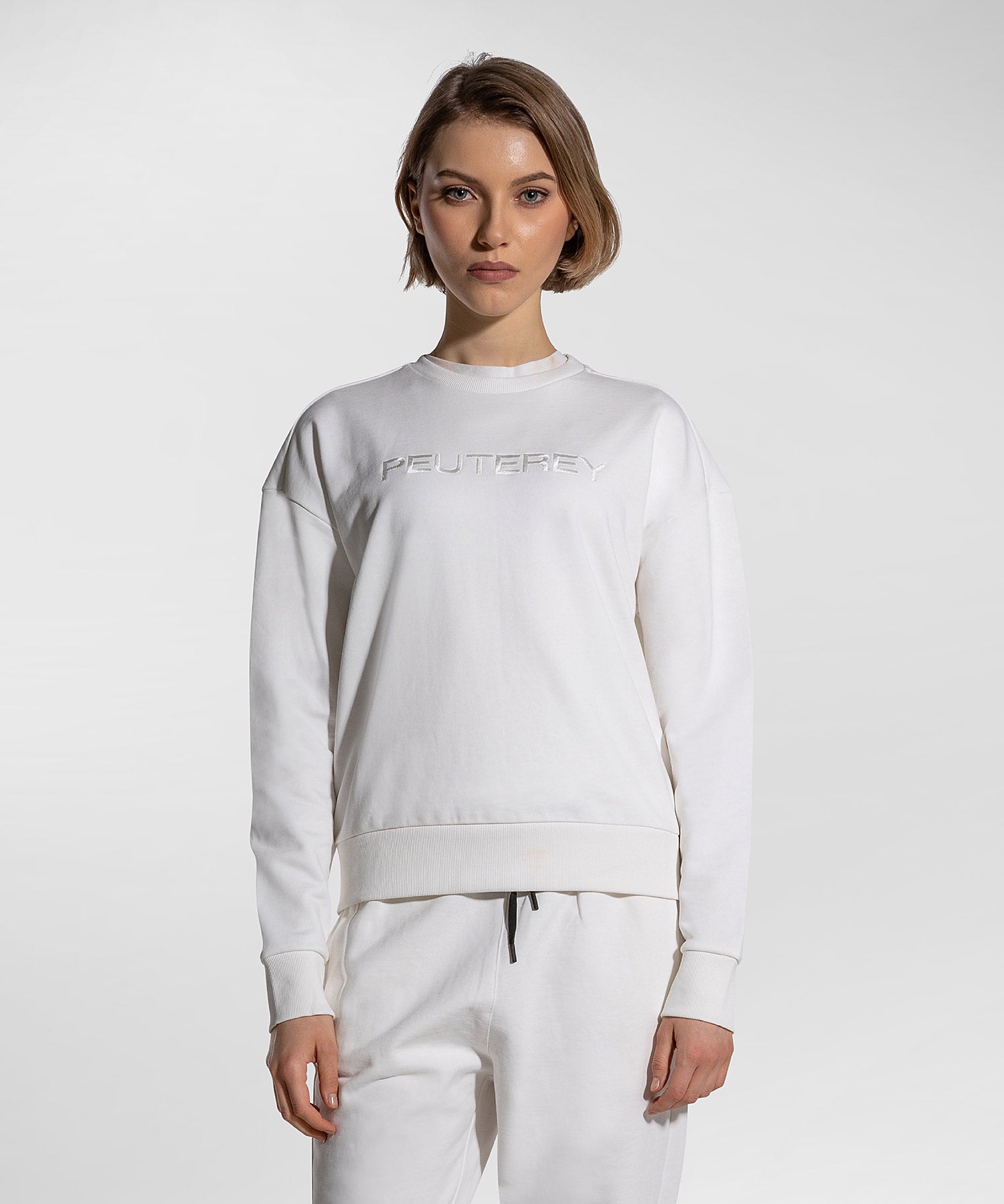 Felpa da Donna con Lettering sul Davanti / Bianco - Ideal Moda