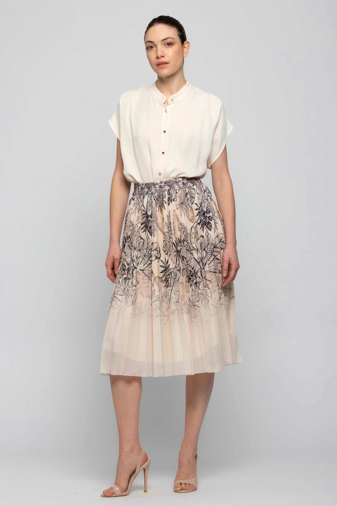 Gonna con Fantasia Kocca / Bianco - Ideal Moda