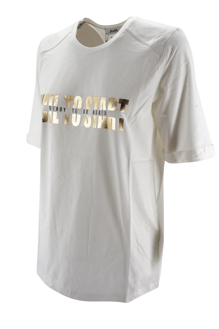 T-Shirt Jijil Mezze Maniche / Bianco - Ideal Moda