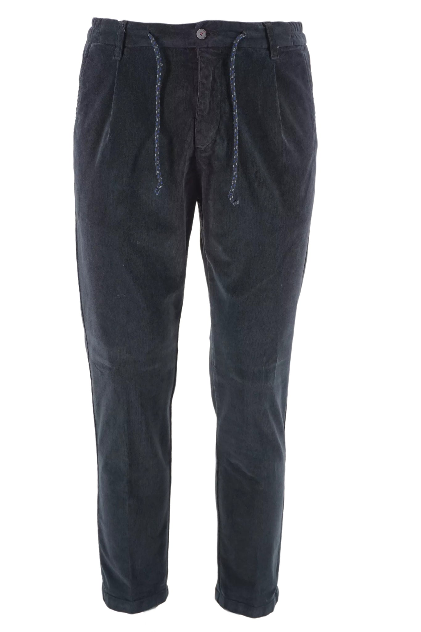 Pantalone in Velluto con Coulisse Daniele Alessandrini / Nero - Ideal Moda