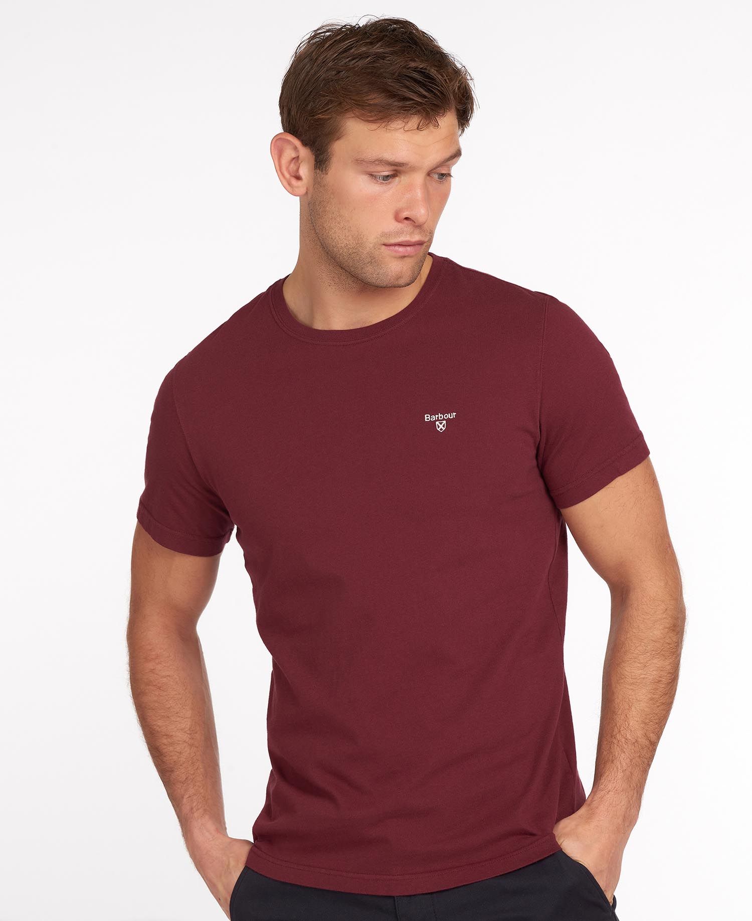 T-Shirt Barbour con Logo / Bordeaux - Ideal Moda