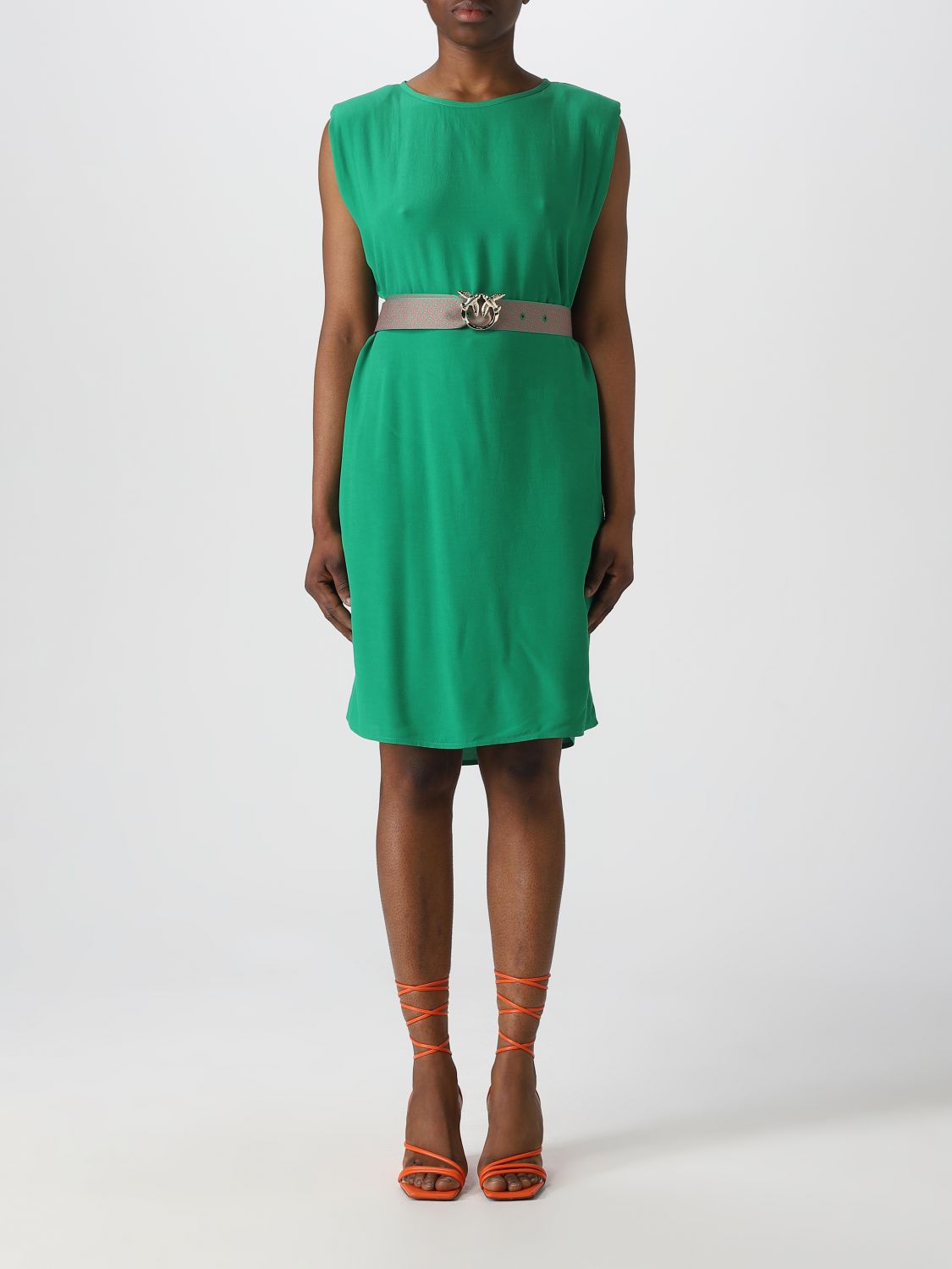 Abito Tubino con Cintura Pinko / Verde - Ideal Moda