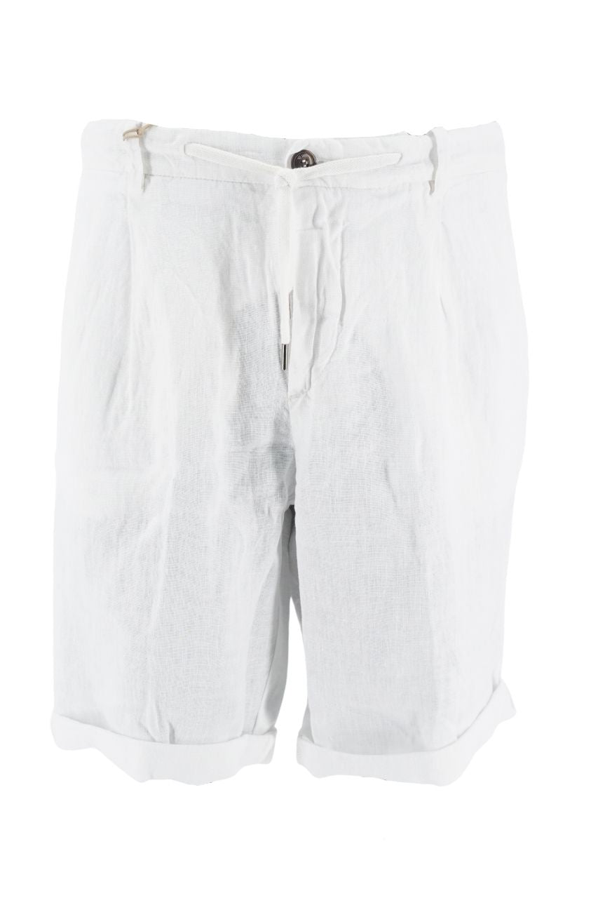 Pantaloncino 40Weft in Lino / Bianco - Ideal Moda