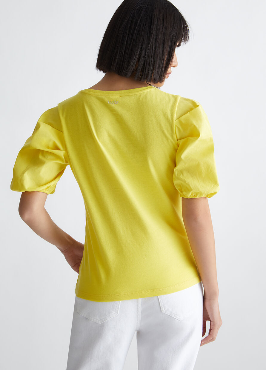 T-Shirt in Jersey di Cotone Liu Jo / Giallo - Ideal Moda