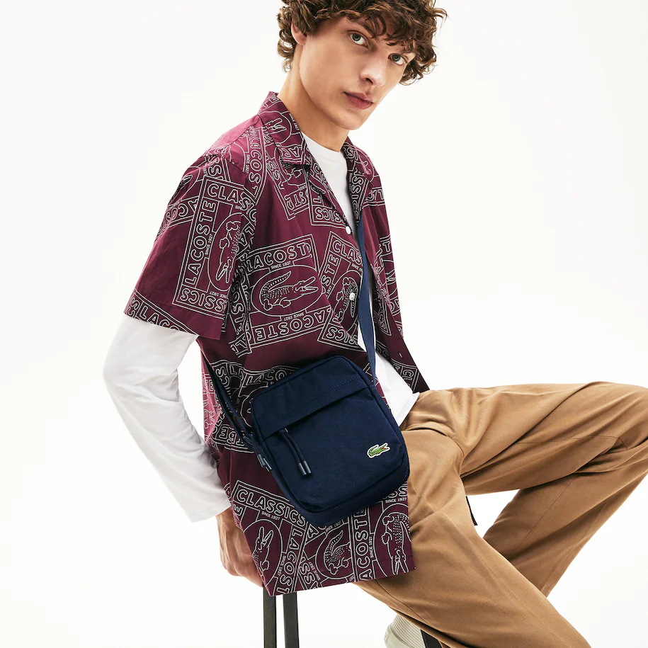 Borsello Lacoste Verticale in tela / Blu - Ideal Moda
