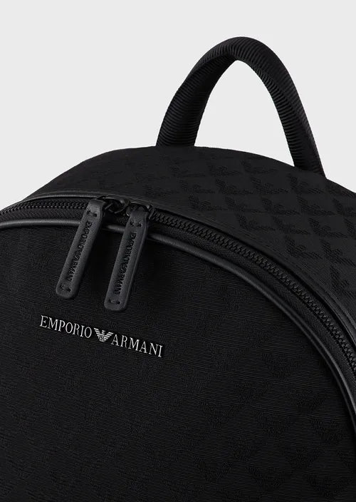 Zaino in Nylon con Logo Emporio Armani / Nero - Ideal Moda