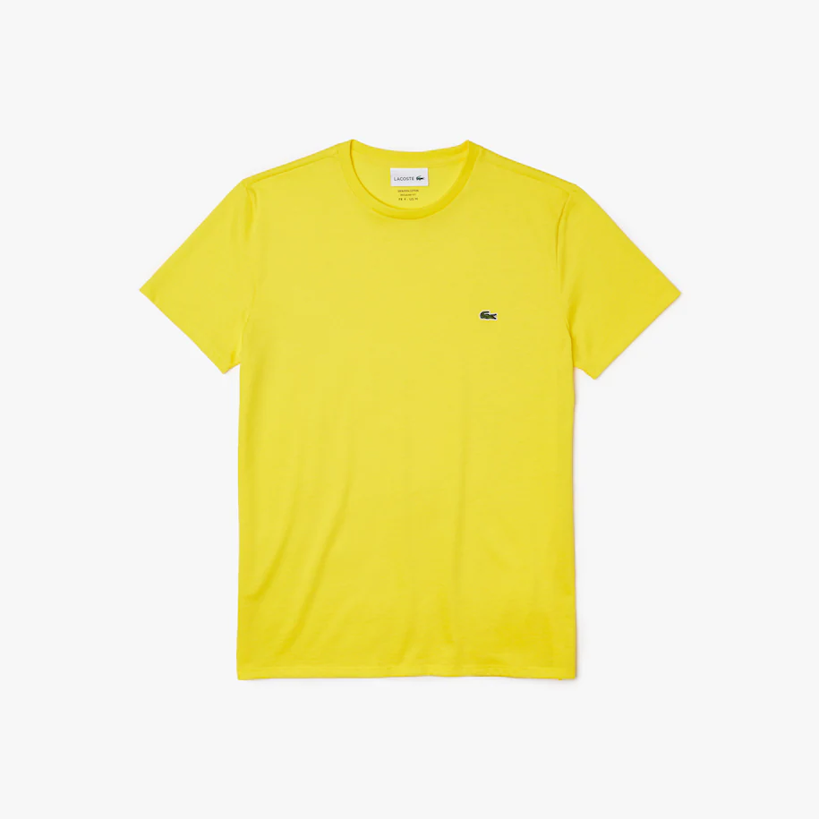 T-Shirt Lacoste in Pima Cotton / Giallo - Ideal Moda