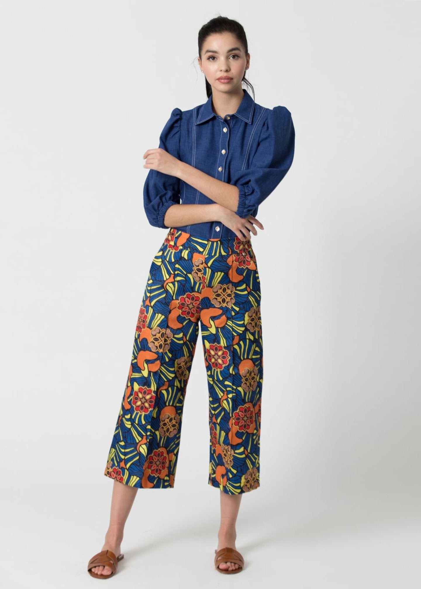 Pantalone Kocca a Palazzo / Blu - Ideal Moda