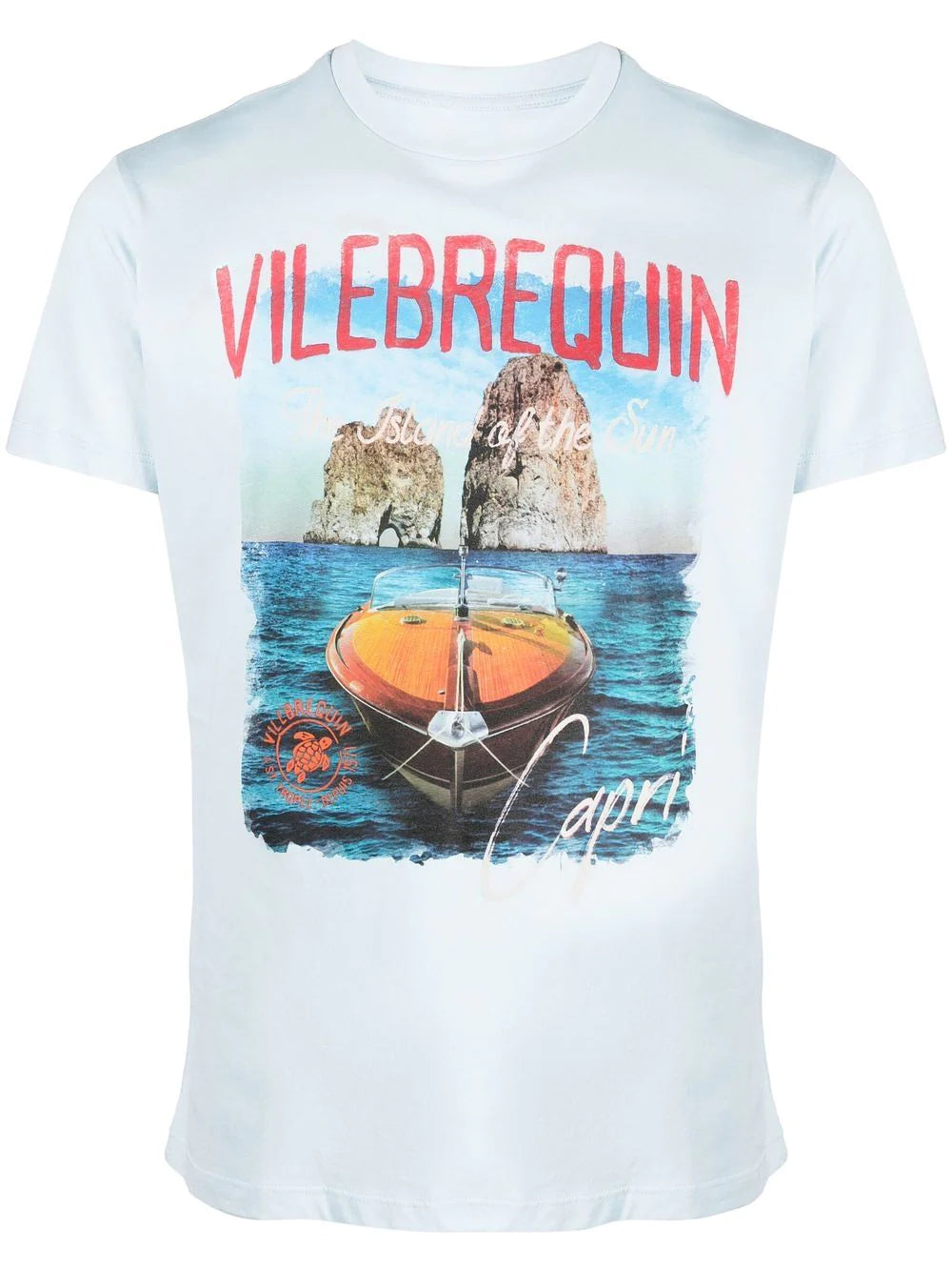 T-Shirt con Stampa Vilebrequin / Celeste - Ideal Moda