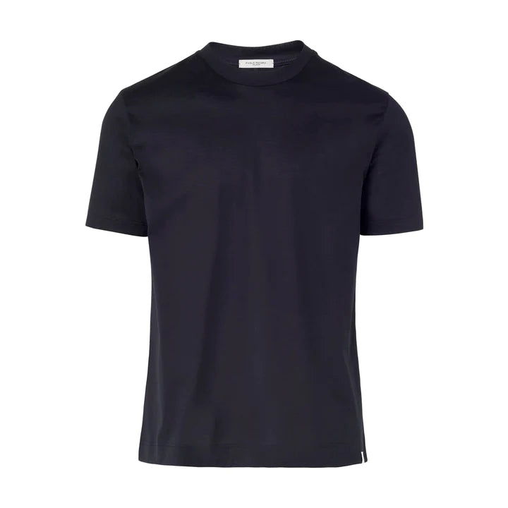 T-Shirt in Jersey Lucido di Cotone Paolo Pecora / Blu - Ideal Moda