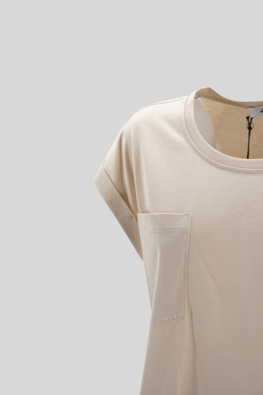 T-Shirt Manica Larga / Beige - Ideal Moda