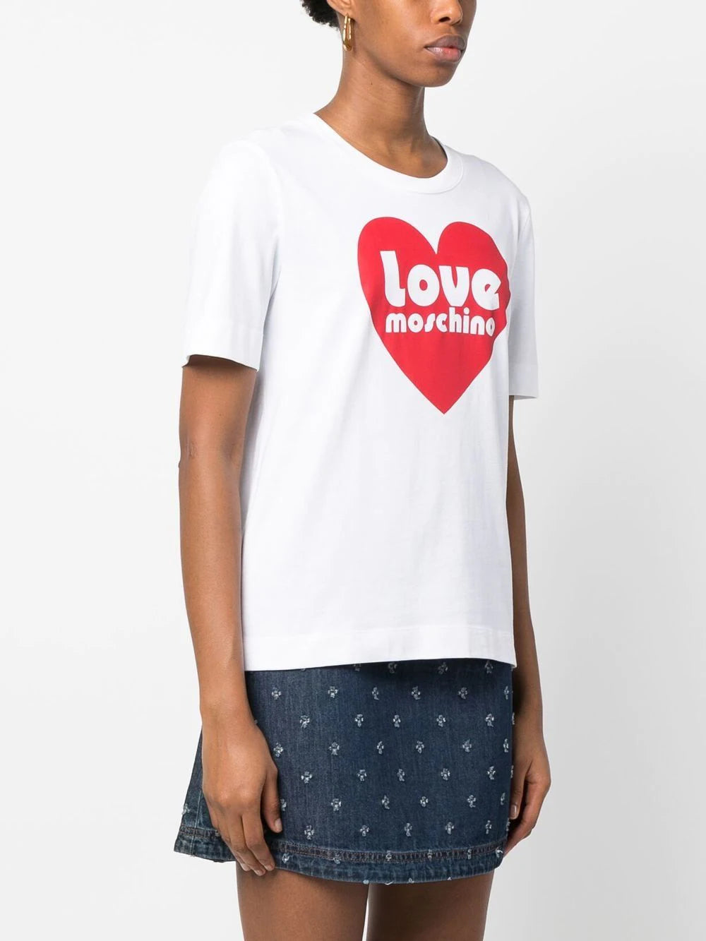 T-Shirt con Logo Love Moschino / Bianco - Ideal Moda