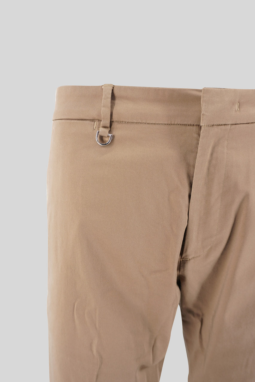 Pantalone in Satin di Cotone / Beige - Ideal Moda