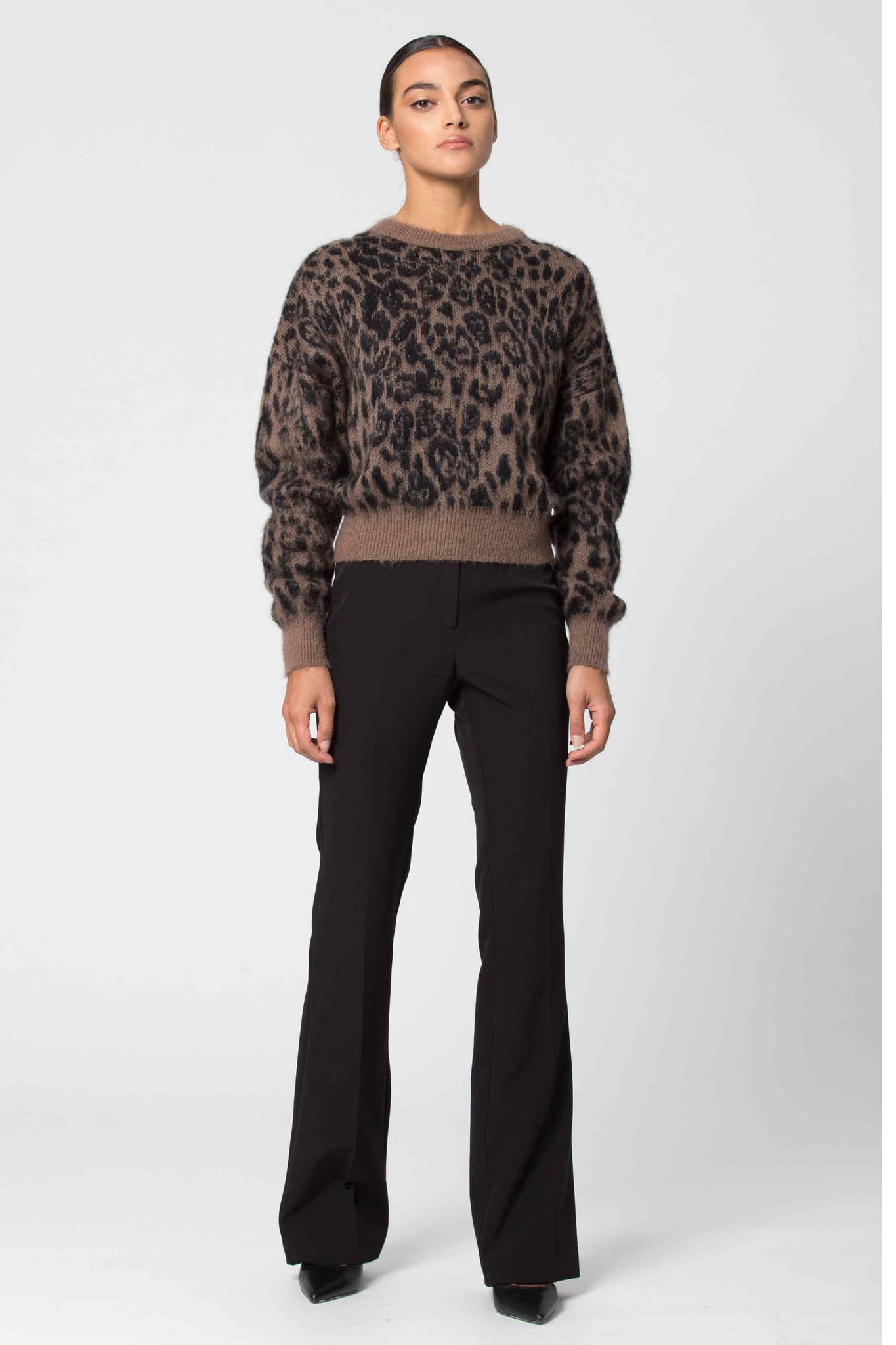 Maglia con Fantasia Animalier Kocca / Marrone - Ideal Moda