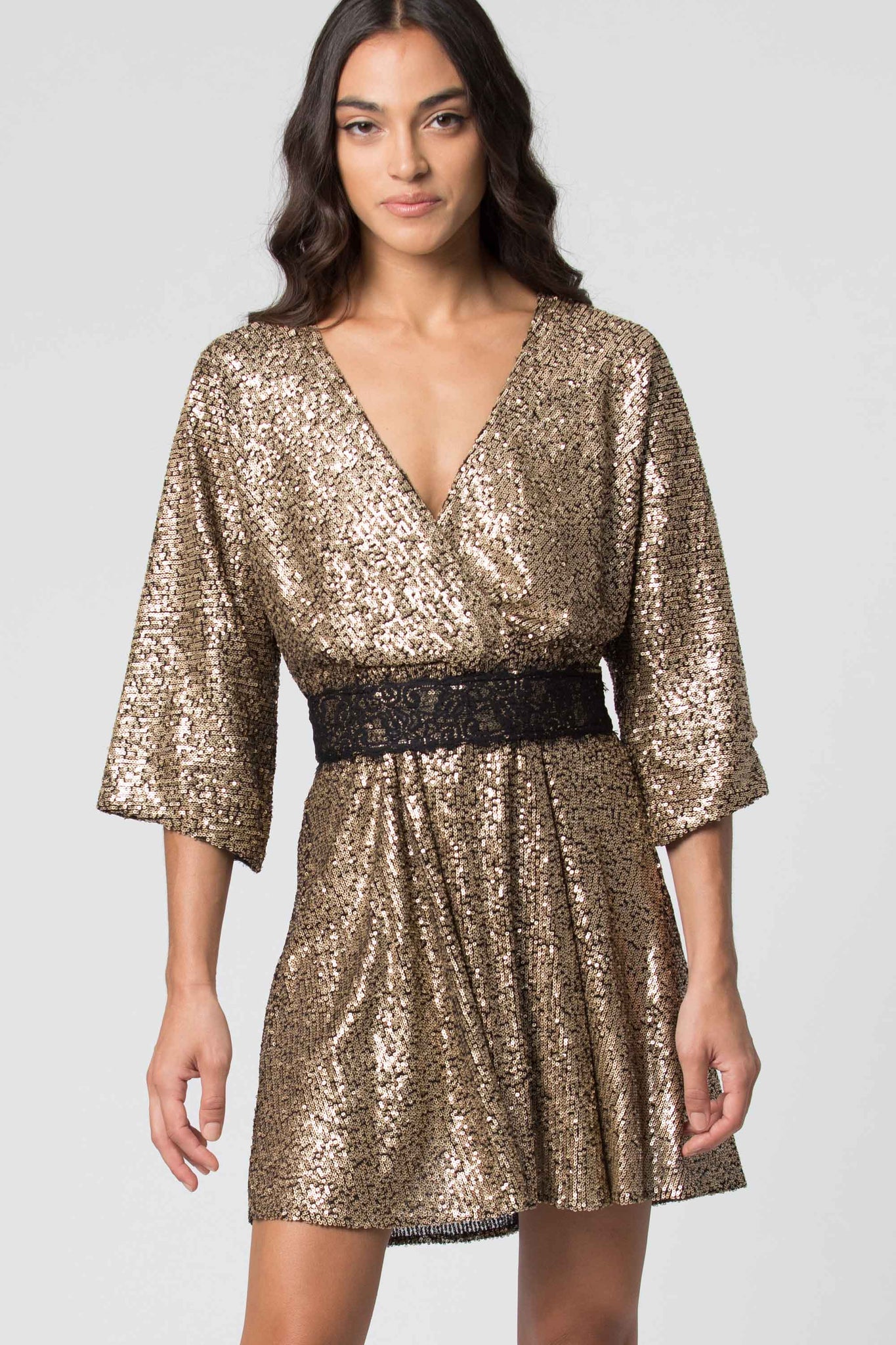 Abito con Cintura in Vita Kocca / Oro - Ideal Moda