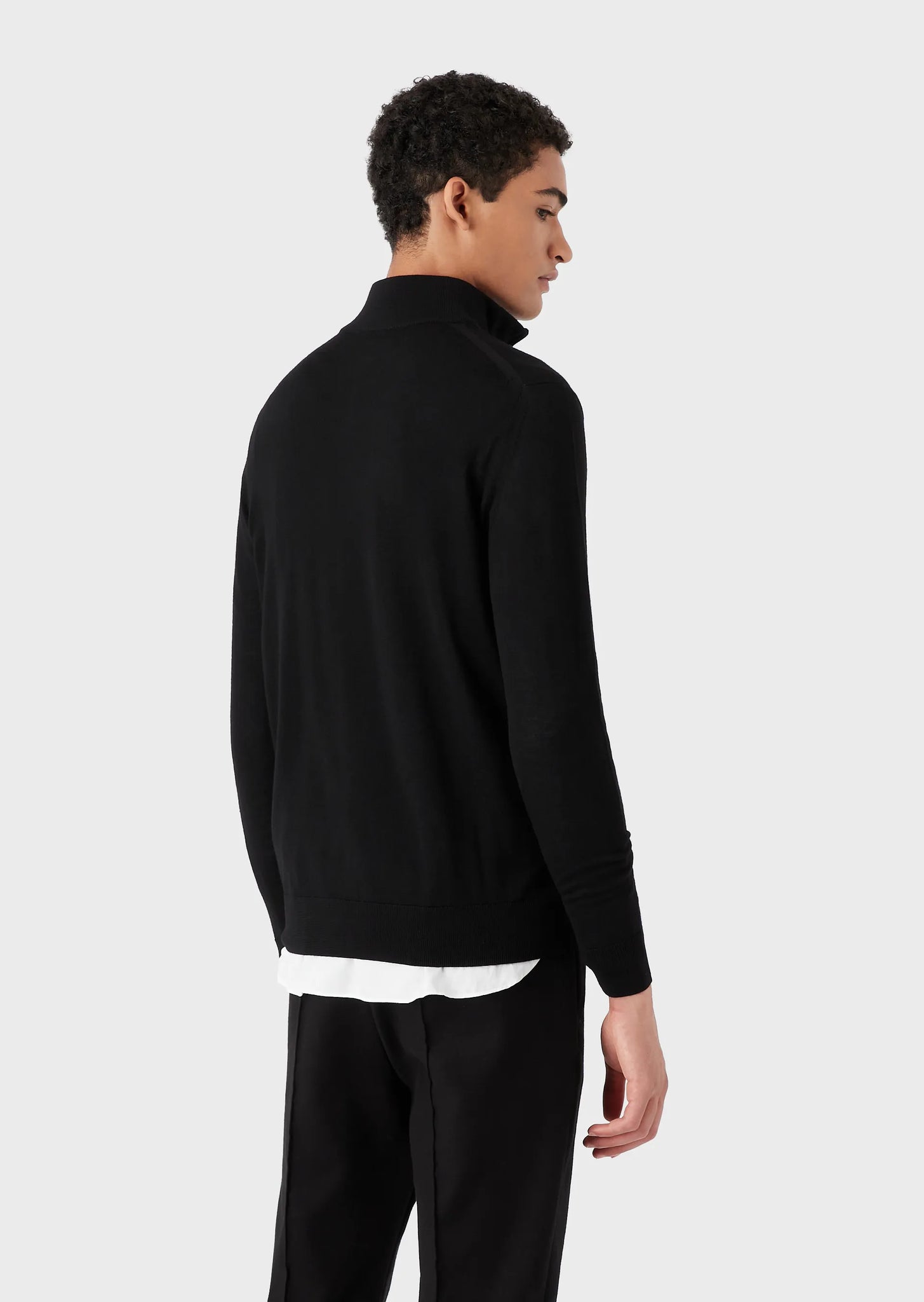 Maglia con Mezza Zip Emporio Armani / Nero - Ideal Moda