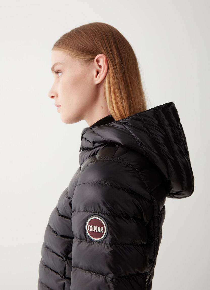 Piumino Lungo con Cappuccio Colmar / Nero - Ideal Moda