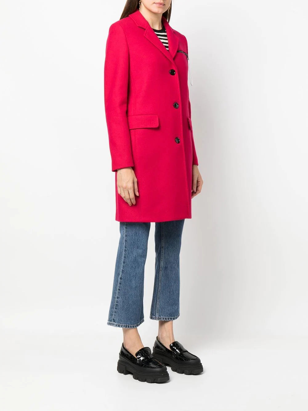 Cappotto con Logo Love Moschino / Fucsia - Ideal Moda