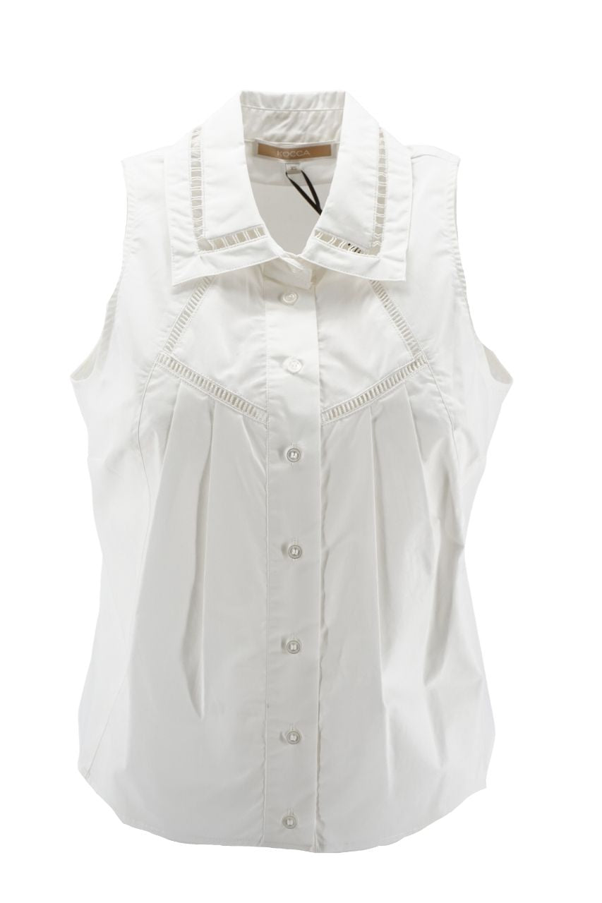 Camicia Kocca Smanicata / Bianco - Ideal Moda