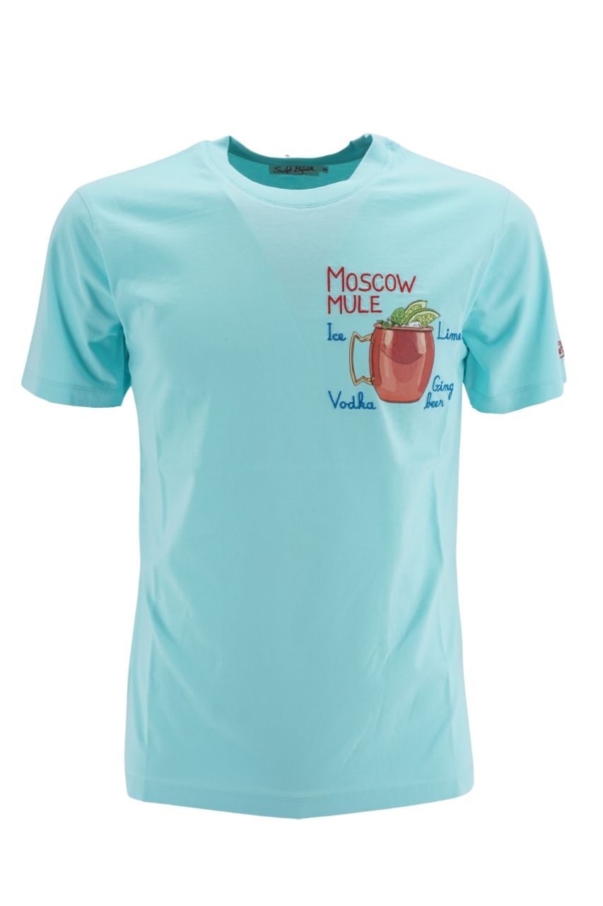 T-Shirt Mc2 Saint Barth con Stampa / Azzurro - Ideal Moda