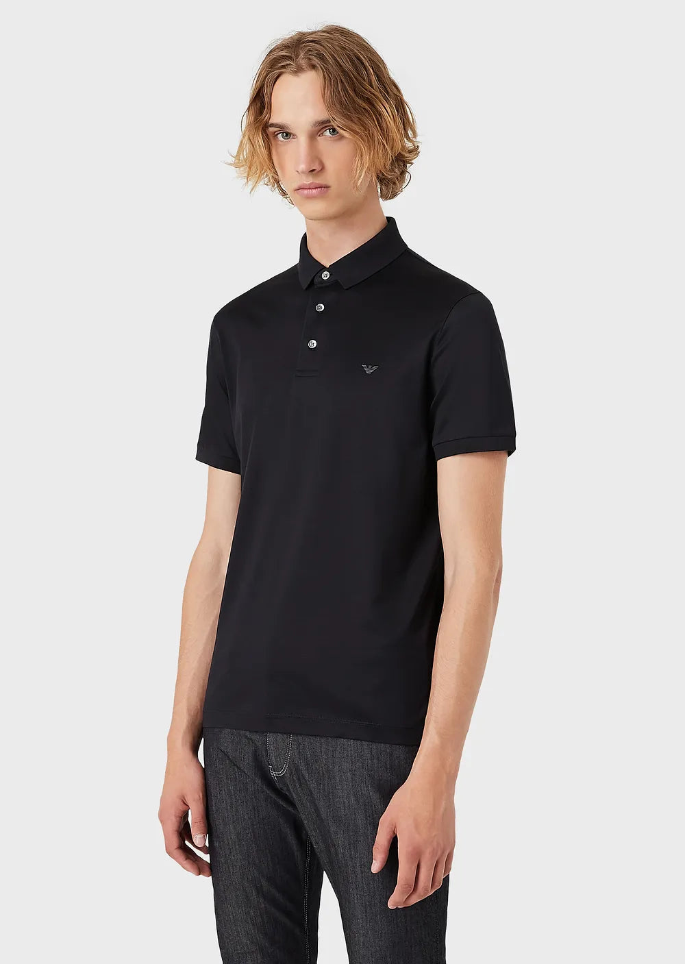 Polo in Jersey con Logo Emporio Armani / Blu - Ideal Moda