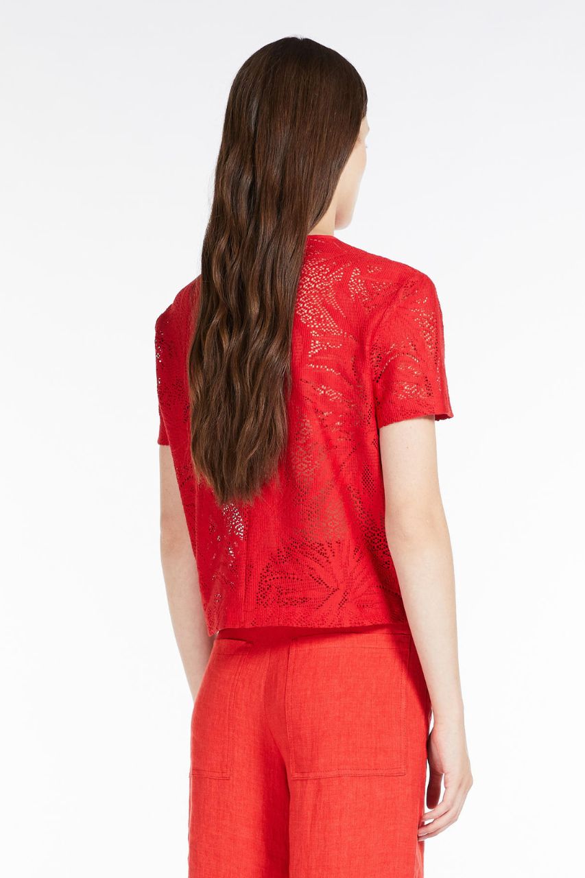 T-Shirt Girocollo in Pizzo MaxMara  / Rosso - Ideal Moda