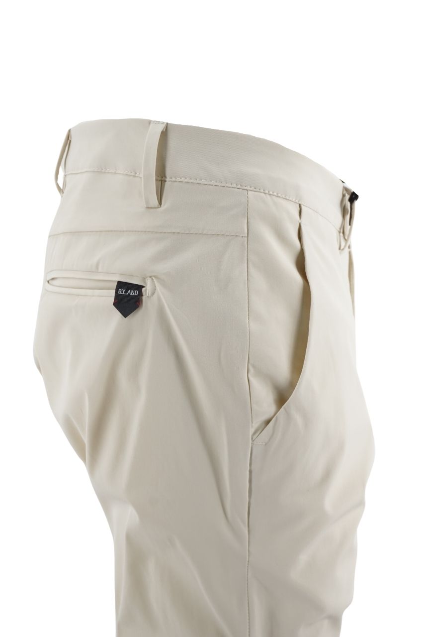 Pantalone in Tessuto Tecnico / Beige - Ideal Moda