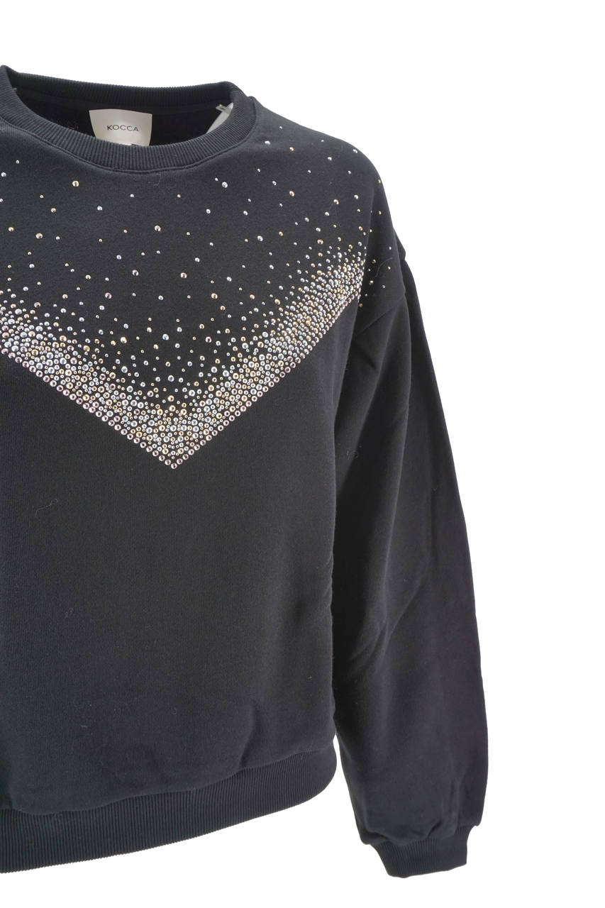 Felpa Kocca con Maniche Ampie / Nero - Ideal Moda