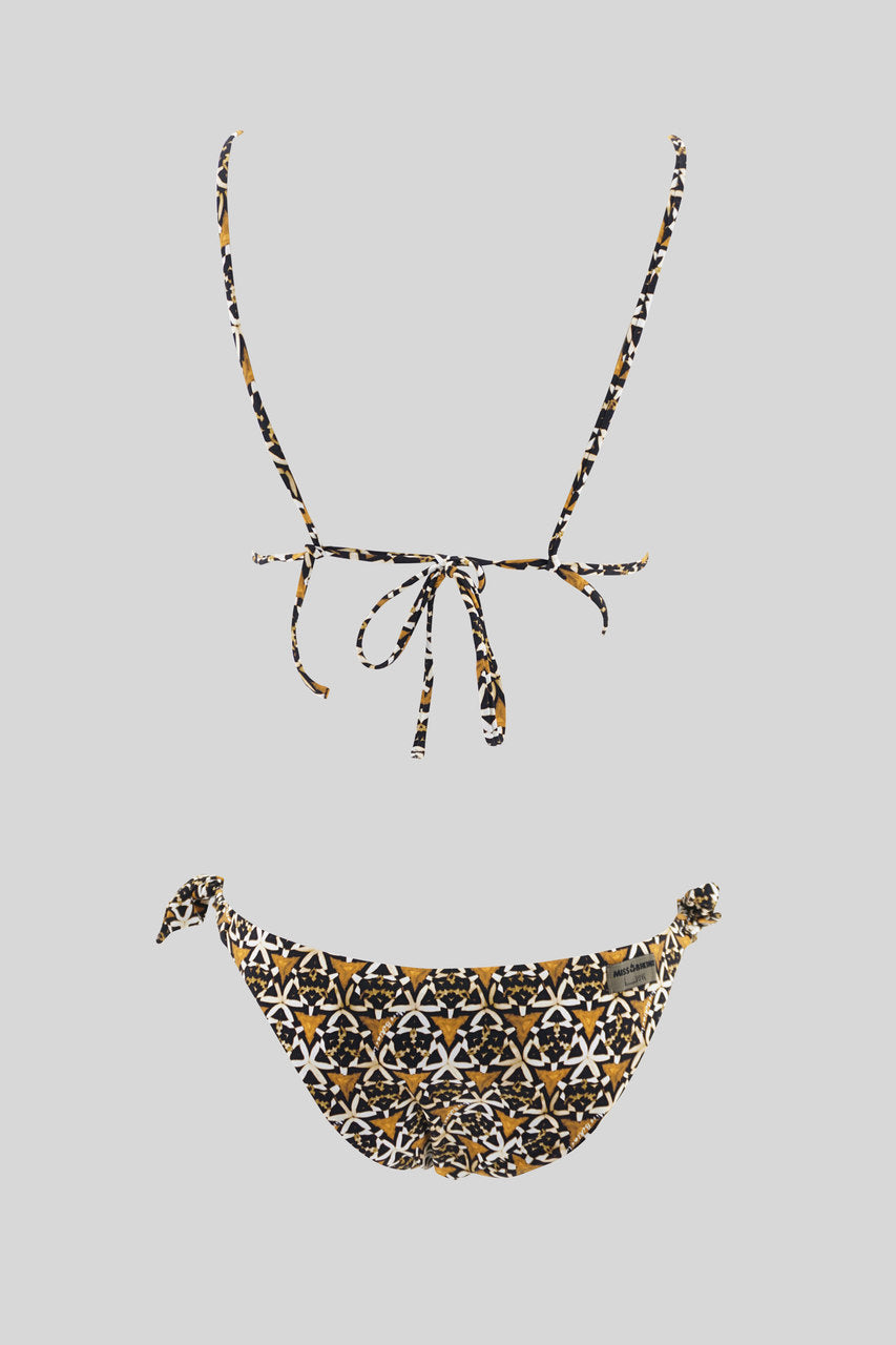 Bikini con Triangolo e Slip Regular / Marrone - Ideal Moda