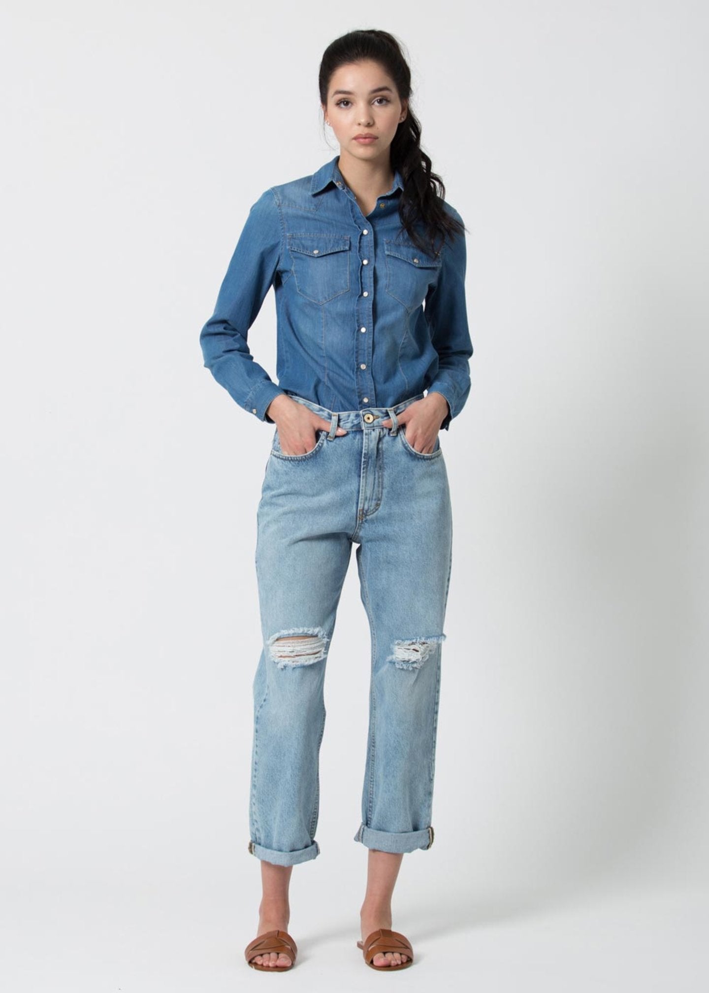 Camicia Kocca in Denim / Jeans - Ideal Moda