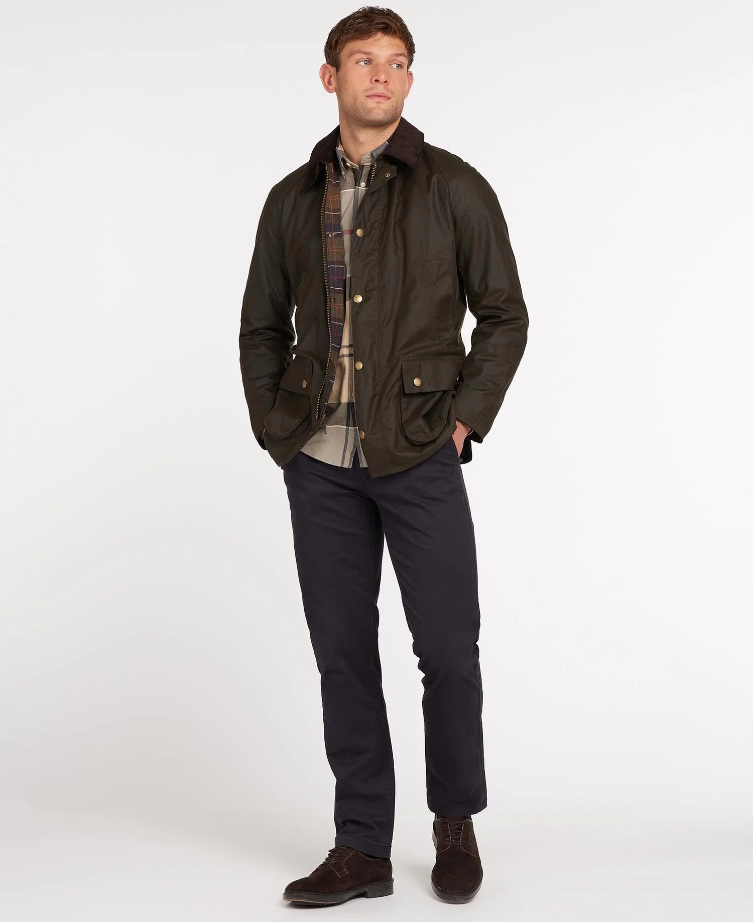 Giubbino Barbour Ashby Wax / Verde - Ideal Moda