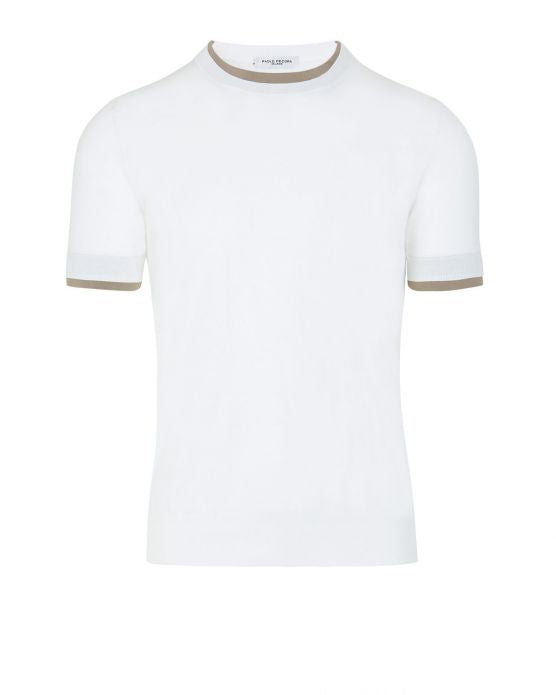 Maglia con profili a contrasto / Bianco - Ideal Moda