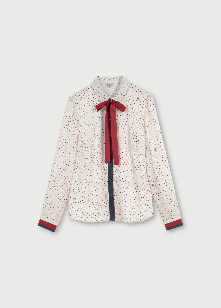 Camicia con fiocco / Rosa - Ideal Moda