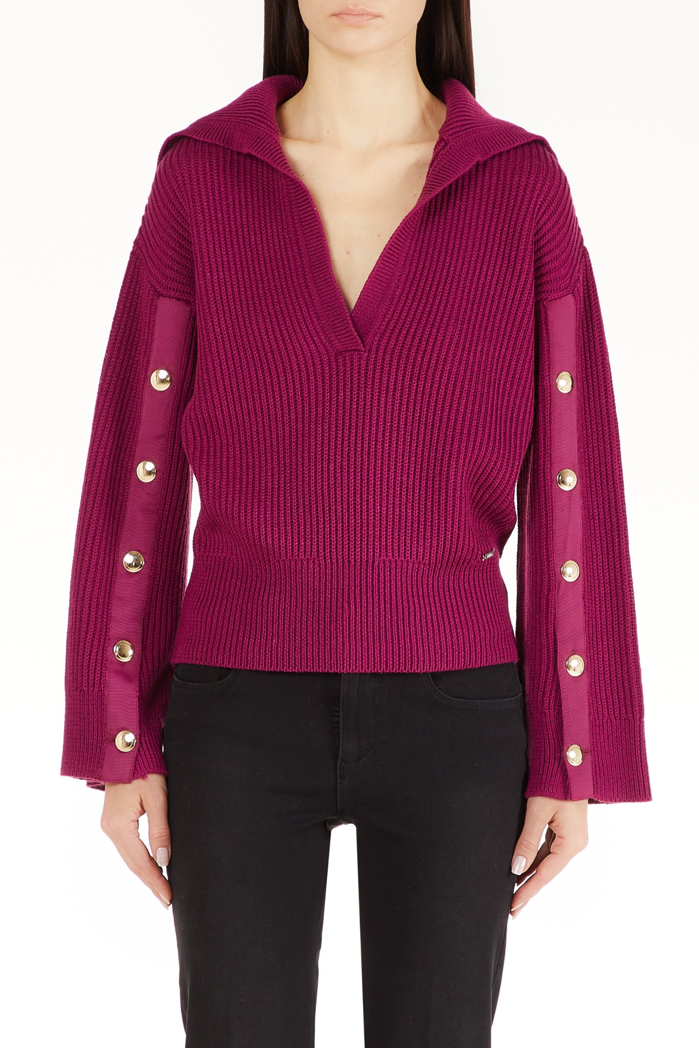 Maglia in Misto Lana con Bottoni Liu Jo / Viola - Ideal Moda