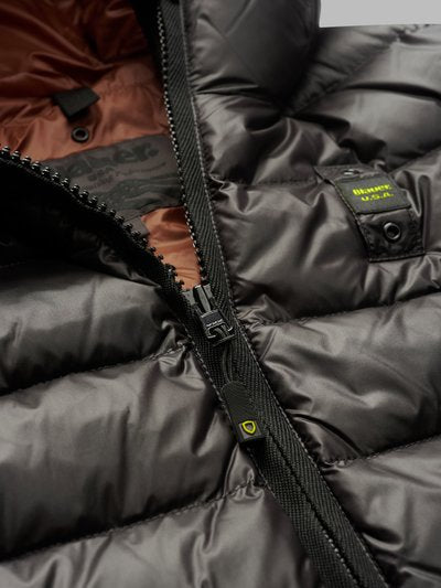 Giubbino Lungo con Logo Blauer / Nero - Ideal Moda